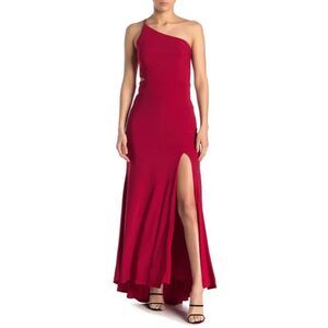 NWT Jump One Shoulder Cutout Jersey Gown Size 7 Fuschia Prom Dress